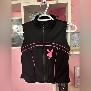 PLAYBOY Black Vest with Pink Highlights
